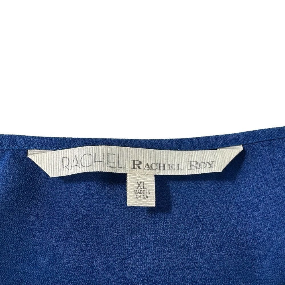 Rachel Rachel Roy Royal Blue Ruffle Button Front Halter Summer Dress, XL - Picture 6 of 12